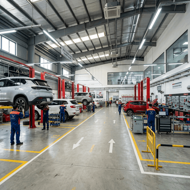 Xưởng dịch vụ garage hiện đại